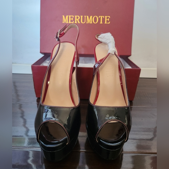 MERUMOTE Women's Slingback Shoes Peep Toe Platforms 6 Inch Heels Size 7 NWT - Picture 7 of 16